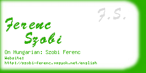 ferenc szobi business card